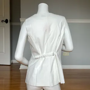 MINT LIMIT White Linen Blend Button Front Utility Vest Size S NWT thumbnail 3