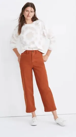 Madewell Slim Emmett Wide-Leg Crop Pants 26 thumbnail 1