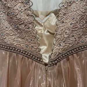 Abby Paris Lace Rhinestone Pearl Strapless Mini Dress Party Cocktail Prom Size 8 thumbnail 7