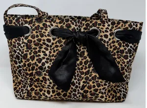 Women's Animal Print Handbag Three Sections Side Zipper Two Side Pockets thumbnail 1