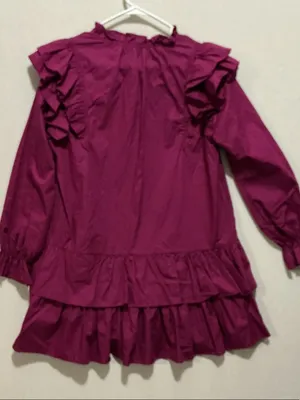 Fantastic Fawn Ruffle Tiered Mini Dress - Magenta thumbnail 7