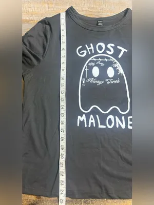 SHEIN Black Tee with White Ghost Malone Graphic thumbnail 7