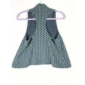 Free People We The Free Crop Top Women M Navy Geometric Mock Neck Sleeveless‎ thumbnail 3