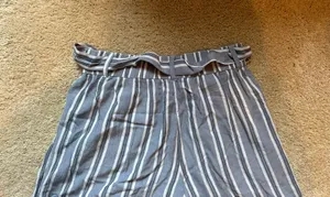 Hollister Ultra High Rise Linen Blue Striped Tie Pants thumbnail 8