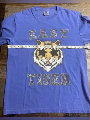 Comfort Colors Flo Blue 'Easy Tiger' Graphic Tee thumbnail 5