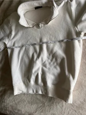 BRANDY MELVILLE White Quarter-zip Pullover Sweatshirt College Fall One Size EUC thumbnail 6