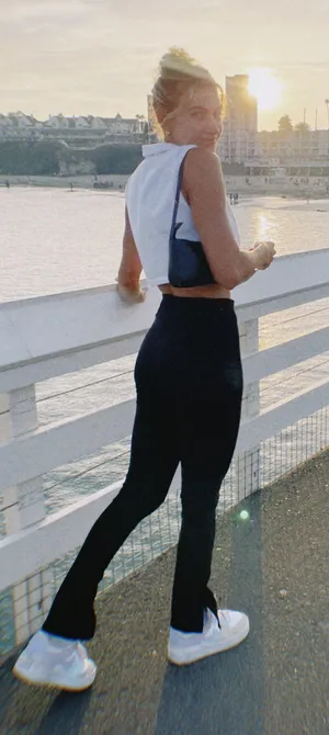 ZARA Flare Leg Black Pants thumbnail 4