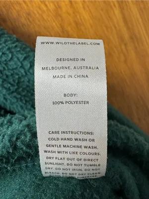 Wilo The Label Cozy Cosy Fleece Pullover Sweatshirt Teal/Marigold Green XS thumbnail 10