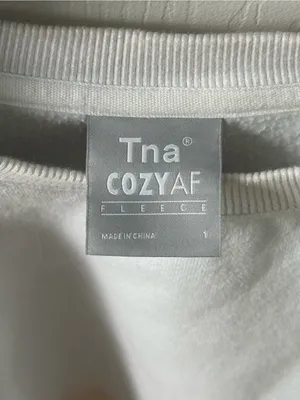 Aritzia Tna Cozy Af Fleece White Cropped Crewneck thumbnail 4