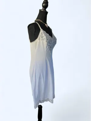Vintage Shadowline White Lace Coquette Fairycore Full Slip Dress Size 34 🤍 thumbnail 3