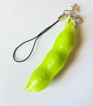 Kawaii y2k funny funky style EDAMAME phone strap/bag charm/keychain/display/accessory💚 thumbnail 1
