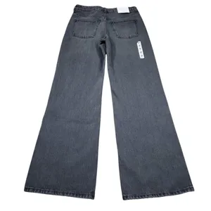 Zara Signature 90s Wide Leg Jeans Gray Denim High Rise US Size 6 EU 38 Slim Fit thumbnail 2