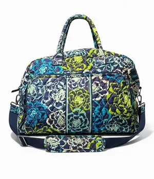 Vera Bradley Retired Katalina Blues Large Weekender Quilted Floral Duffel Bag thumbnail 1