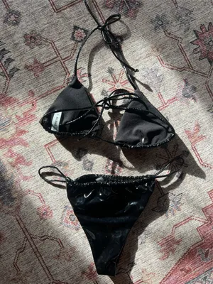 Sexy Black Leather Bikini thumbnail 3