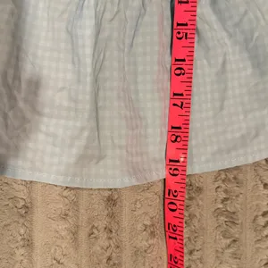 Wild Fable Blue Gingham Tie Front Peplum Puff Sleeve Top Womens Medium thumbnail 5