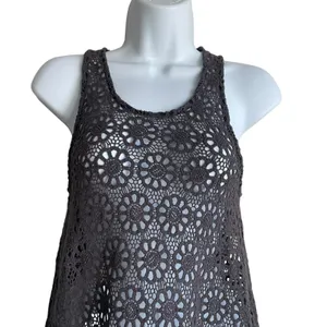 Pins‎ And Needles Womens Crochet Romantic Lace Shell Top XS Brown Indie Festival thumbnail 3