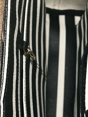 kate spade New York Black & Cream Striped Tote with Mint Base thumbnail 9