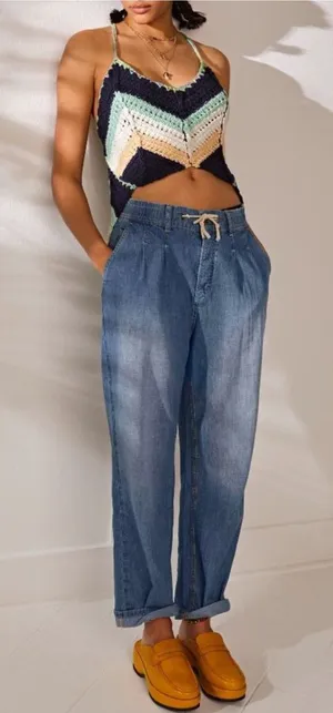 Free‎ People We The Free Luna Denim Pull On Pants Womens Size XS thumbnail 1