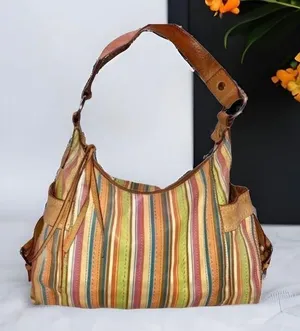 Fossil multicolor stripped hand bag thumbnail 1