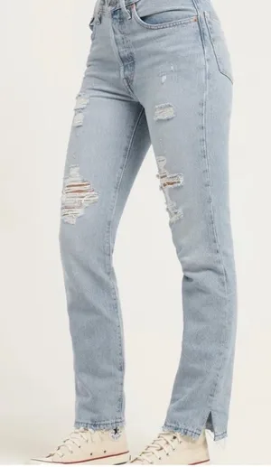 Levi’s jeans Premium 501 boot cut Original High-rise button fly 28 X 30 thumbnail 1