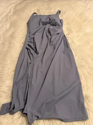 HALARA Sleeveless Draped Midi Dress in Dusty Blue Softlyzeto Airy length 39” thumbnail 11