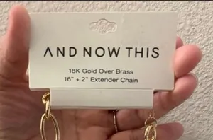 And Now This 18K Gold Plated Cable Chain Necklace 16+2 extender thumbnail 2