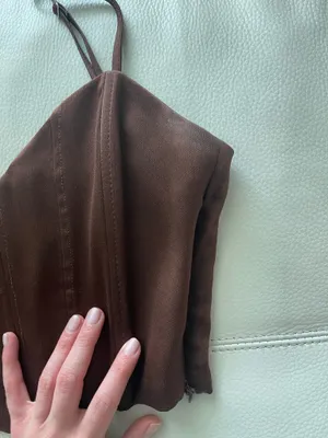 ZARA Brown Corset Top thumbnail 3