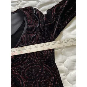 Notations Black Velvet With Red Paisley Top Whimsygoth Dark Romantic Witchy thumbnail 13