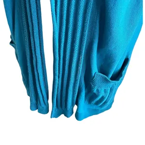Lane Bryant Women Tunic Cardigan‎ Sweater 18/20 Teal Open Front Casual Office thumbnail 6