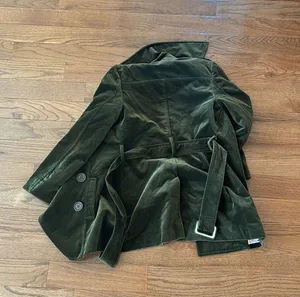 Juicy Couture vintage army green velvet trench coat thumbnail 4