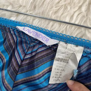 Striped Midi Skirt Blue Purple Brown Chevron Striped Cottagecore Dark Romance thumbnail 6