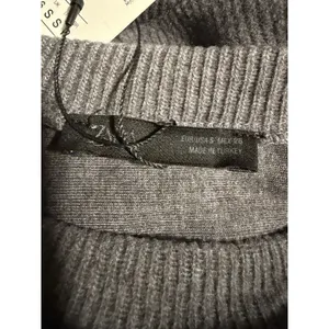 Zara Gray‎ Ribbed Knit Sweater Mini Dress Blend Chunky Structured Tik Tok Flaw thumbnail 7