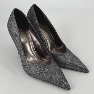 Zara Womens Silver Glitter Sparkle Pointed Toe Stiletto Heel Pumps‎ Size 38 7.5 thumbnail 1