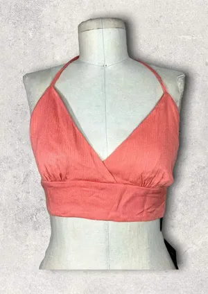 Lulus Coral‎ Tie Bralette Halter Top Size Medium thumbnail 1