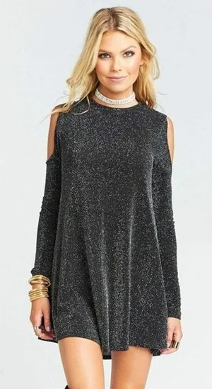 Show Me Your Mumu Women's Black Sparkle‎ Dress Size Small Party Cocktail thumbnail 1