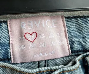 Revice Denim Button Fly Distressed Back Rip Thigh Straight Leg Jeans Size 24 thumbnail 5