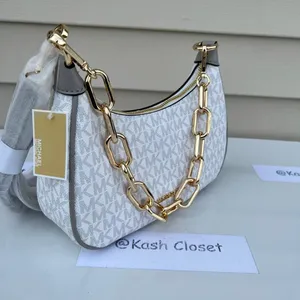 Michael Kors Bright White Cora Shoulder Handbag Crossbody Medium Pouchette thumbnail 2