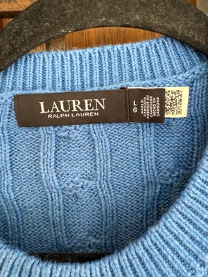 Lauren Ralph Lauren Royal Blue Short-Sleeve Cable-Knit Crewneck Sweater Size L thumbnail 3