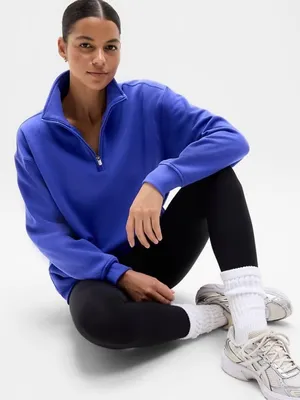 New Athleta S Forever Fleece 1/4 Zip Sweatshirt Borealis Purple Small thumbnail 2