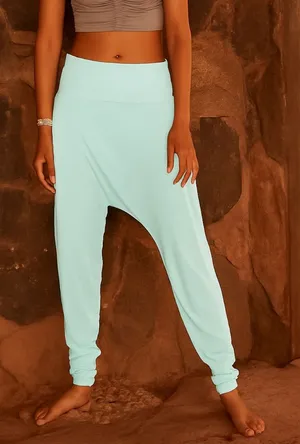 Free People Movement Echo‎ Harem Pants Super Soft Mint Green Cinched Ankle XS thumbnail 1