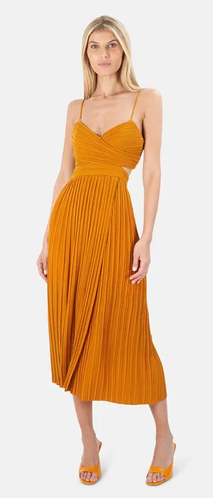 A.L.C. Sienna pleated midi dress thumbnail 1