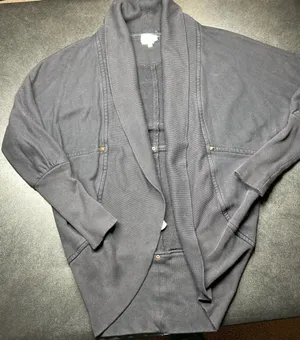 Wilfred Aritzia Women Size S Black Diderot Cocoon Cardigan Pockets Open Sweater thumbnail 1