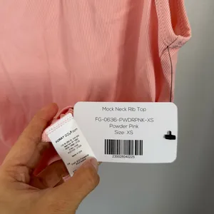 Foray Golf XS NEW Mock Neck Rib Tank‎ Top Powder Pink Athletic Preppy thumbnail 3