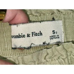 Abercrombie & Fitch Sage Green Linen Blend Pull On Wide Leg Pants Size S Short thumbnail 4