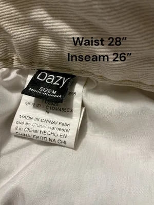 DAZY Shein Beige Super Wide Leg High Waist Denim Pants Size Medium (28x26) thumbnail 3