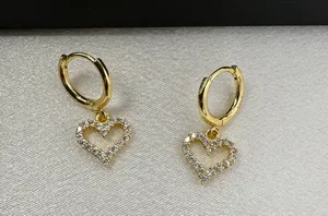 CZ Love Heart Dangle Drop Earrings for Women thumbnail 1