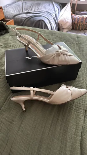 Nina Satin Slingback Heels thumbnail 6