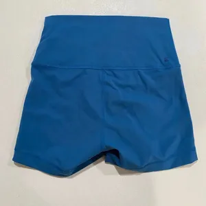 Everlane Perform Blue Biker Shorts XS High Rise Activewear Yoga Shorts thumbnail 3