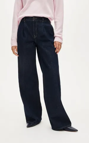 J. Crew Pleated Trouser Jeans Womens 27 Rinse Wash Wide Leg Denim *Sample thumbnail 1