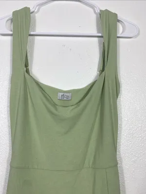 Oh Polly Light Green Square Neck Mini Dress Size Us6 92% Modal 8% Elastane thumbnail 6